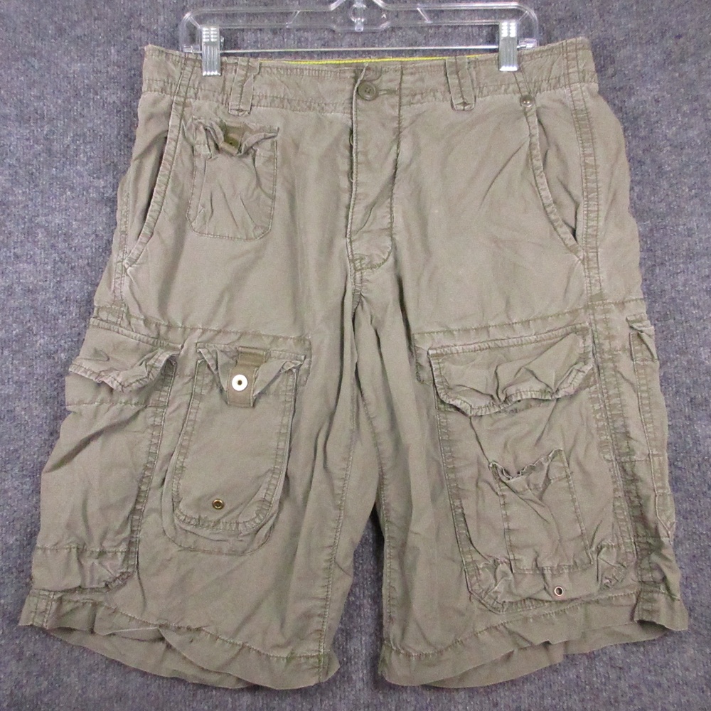 Vintage Gap Cargo Shorts Mens Medium Green 12" Inseam Y2K Utility Canvas
